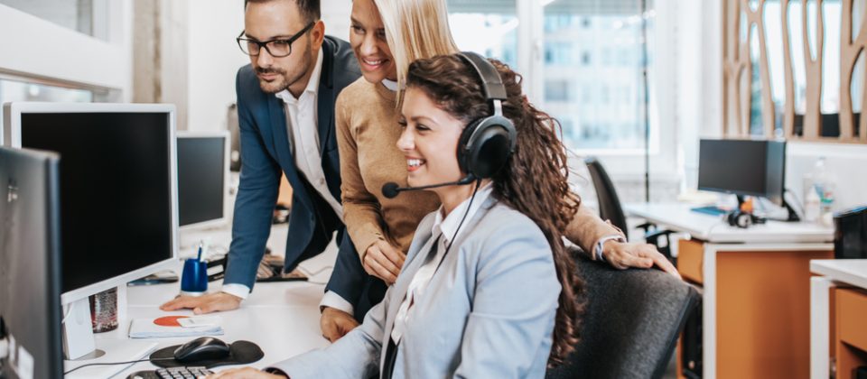 Team,Of,Call,Center,Employees,Working,Together,On,Office. Cisco Finesse Contact Center